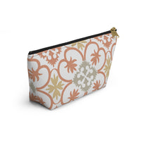 Portugal Tile Accessory Pouch w T-bottom in Orange